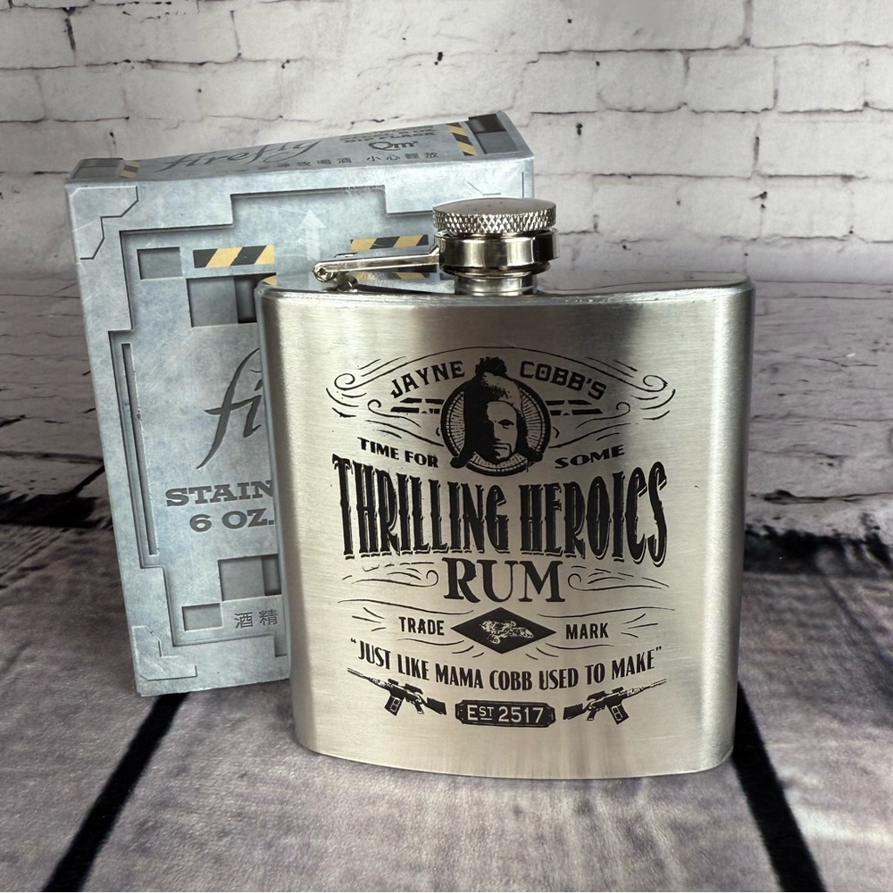 Firefly TV Series Thrilling Heroics Rum Stainless Steel Flask Loot Crate